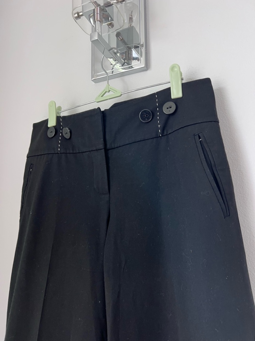 Women’s Black super wide cropped pants pants size 6 - Picture 3 of 13